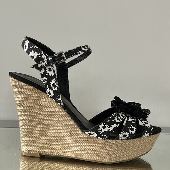 PINK & PEPPER Women's Dynemite Espadrille Sandal,  Wedge Heel Black White size 9 - Picture 11 of 16